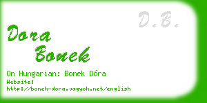 dora bonek business card